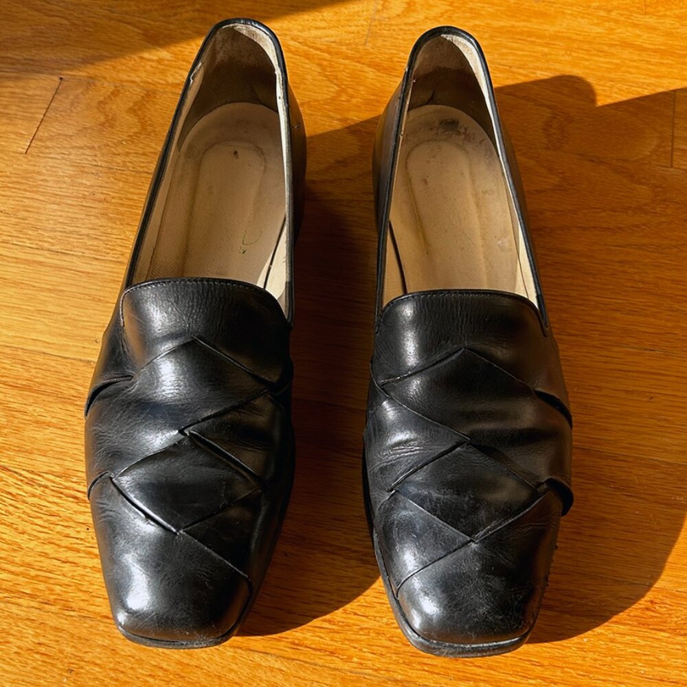 Joan & David Black Woven Loafers